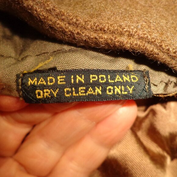 Double-Breasted Topcoat Made in Poland R40 Army Green Removable Zip Wool Lining - Picture 3 of 16